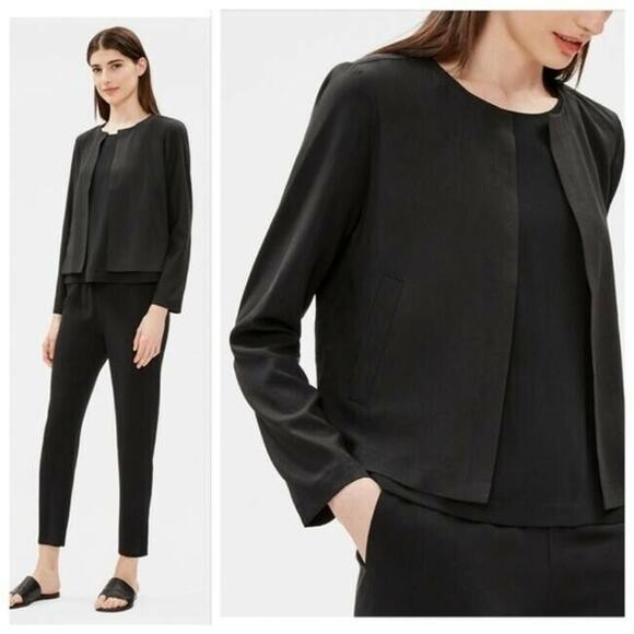 Eileen Fisher Tops Women's Size Large Long Sleeve Open Front Casual Jacket NEW - Picture 1 of 8